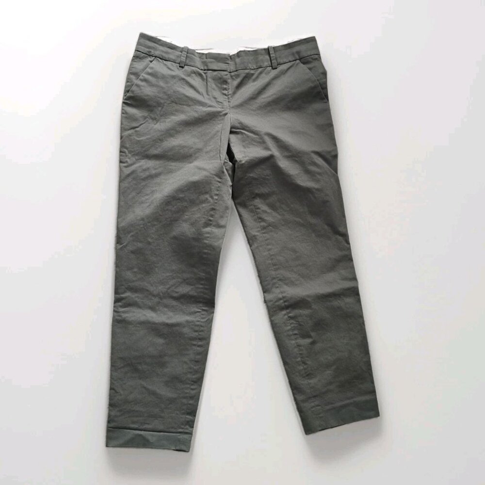 J.Crew Women's Chino Pant Khakis Green 4 Pocket Boyfriend Ankle Pants Size 6